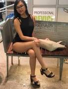 Cutie With Her Legs Crossed