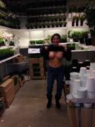 Tits Out For Gardening