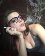 Freckled Girl Smoking