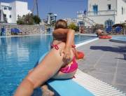 Public Asshole Flashing In Her Bikini At The Pool