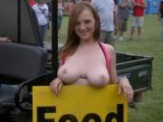 Flashing Her Big Jugs In Public