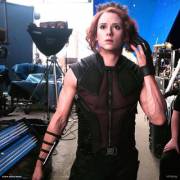 Jeremy Renner Wearing The Mask Of Scarlett Johansson's Stunt Double (Xpost /R/Movies)