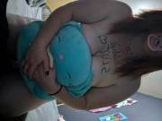 Playing With Stuffie While Daddy's At Work