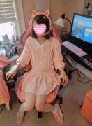 Daddy Took This Pic Of Me Sitting At My New Pc That We Built Together ☺️