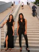 Two Beautiful Women With Heavy Duty Handcuffs In Public