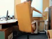 Young Secretary In Her Boss's Chair