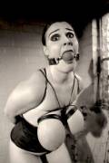 Black And White Gagged Beauty.