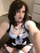 Dressed Up In My French Maid Outfit And Locked In My Tiny Cage!
