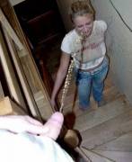 Greeting Her At The Stairs