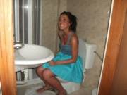 Cutie With A Blue Dress On