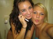 Duck Faced Selfie With Bestie On Her Celly