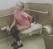 Wiping Her Small Blonde Butthole