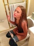 Looks Like She's Enjoying A Great Poop