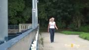 Public Pissing With Tasty Czech Milf Blonde [Gif]