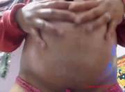 Pregnant Babe Oiled Belly Bell Gif