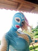 Selfie In Blue Rubber