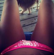 Sexy Sparkly Self-Shot Pov With Extra Furry Friend