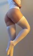 My Legs In White Thigh Highs. [F]