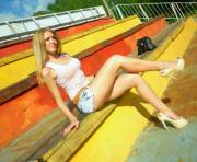 Sexy Blonde With Fantastic Legs