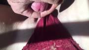 Cum On Her Red Panties And Pussy