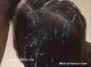 Giving A Bj With Hair Streaked With Cum