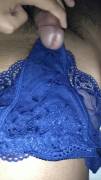 Blue Lacy Panties Round 3 - Came On Top Of Panties