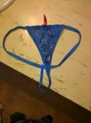 Cum On Nieces Blue Lace Victoria's Secret V-String