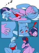 The Hot Room: Soaked [F/F, Anthro, Trixie X Twilight, 14 Pages, Artist: Dekomaru]