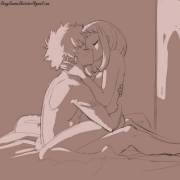 Izuku And Ochako Making Out (Rebeccarains)