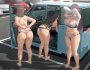 Getting Dressed In The Parking Lot