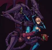 Samus Gets Caught And Bred By Ridley (Boxman12)