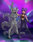 Ahri And Kaisa Statue Transformation By Stickyscribbles