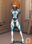 Kim Possible Doesn't Look Very Pleased To Be Stuck In A Bodysuit (Remaker)