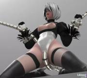 2B Captured By Robotic Tentacles. (Likkezg)