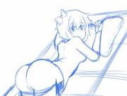 Sayori Showing Off Her Butt (By @Scocks4You On Twitter)