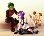 Beast Boy With His Loyal Titans
