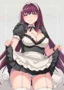 Scathach Lifting Her Skirt