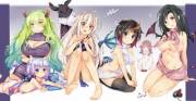 Quetzalcoatl, Elma, Kanna, Chiya, And Sakie (Kobayashi-San Chi No Maid Dragon &Amp;Amp;Amp; ...