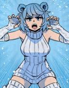 Anthropomorphized Mascot Of The Frostbite Tournament Drawn By Akairiot