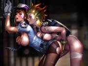 Police Officer D.va And Female Junkrat [Overwatch](Liang Xing)