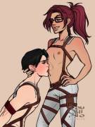 Levi Licking Those Hanji Abs (Soushiyo)[Attack On Titan]