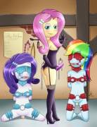 Rarity And Rainbow Dash In Fluttershy's Bitch Harem (Vsdrawfag)