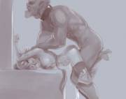 Adoring His Big Orc Cock Fucking Her (Jiffic) [Original]