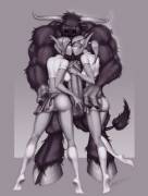 Elves Making Out And Fondling Massive Tauren Cock (Senseibushido) [World Of Warcraft]