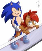 Sally And Sonic Having A Great Time (Theotherhalf)