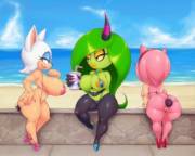 Nice Day At The Beach (Rouge &Amp;Amp;Amp; Zeena &Amp;Amp;Amp; Amy) [Captainjerkpants]