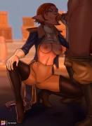 Captain Amelia Putting Her Mouth To Good Use (Pumpkinsinclair) [Treasure Planet]