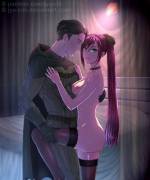 Akasha Bloodriver &Amp;Amp;Amp; Bruce Wayne (Jyuichi) [Rosario + Vampire Crossover]