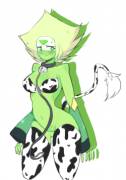 Peridot In Cow-Based Lingerie