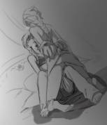 Anna Lets It Go While While Showing Elsa Some Love In Bed. (Photo Edit)